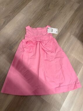 Zara Pink Sleeveless Bow-Front Party Dress